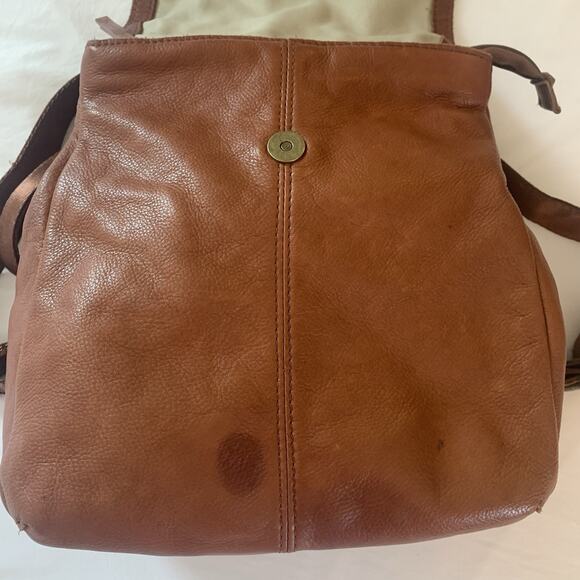 American Leather Co. Women’s Brown Leather Double Strap Casual Backpack Flaw - Picture 7 of 14
